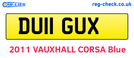 DU11GUX are the vehicle registration plates.