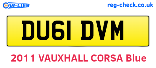 DU61DVM are the vehicle registration plates.