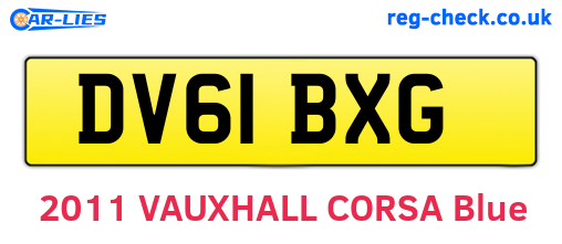 DV61BXG are the vehicle registration plates.