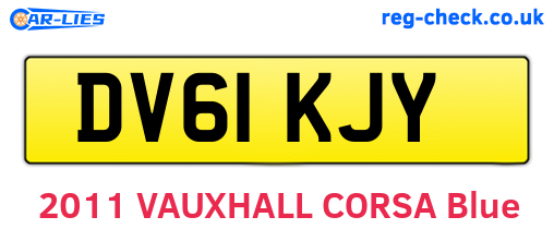 DV61KJY are the vehicle registration plates.
