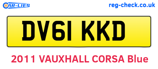 DV61KKD are the vehicle registration plates.