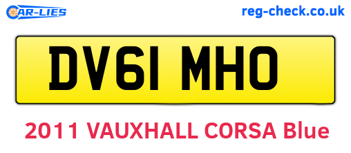 DV61MHO are the vehicle registration plates.