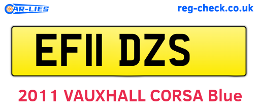 EF11DZS are the vehicle registration plates.