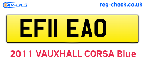 EF11EAO are the vehicle registration plates.