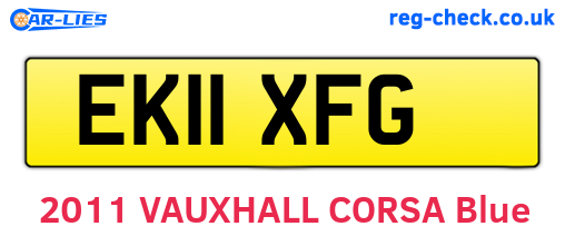 EK11XFG are the vehicle registration plates.