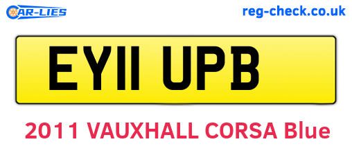 EY11UPB are the vehicle registration plates.