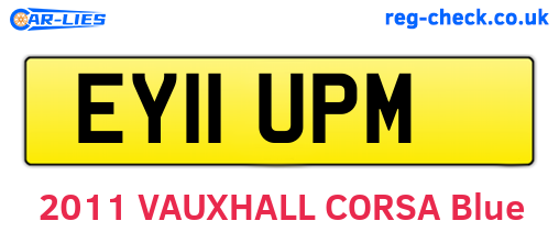 EY11UPM are the vehicle registration plates.