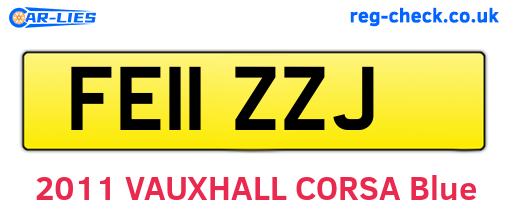 FE11ZZJ are the vehicle registration plates.