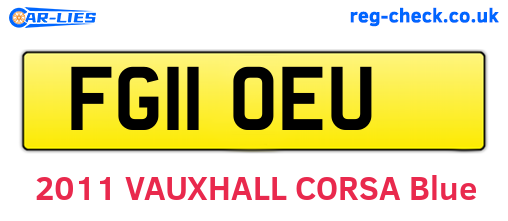 FG11OEU are the vehicle registration plates.