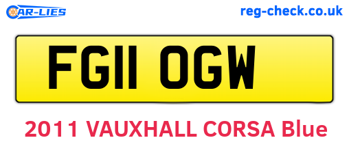 FG11OGW are the vehicle registration plates.