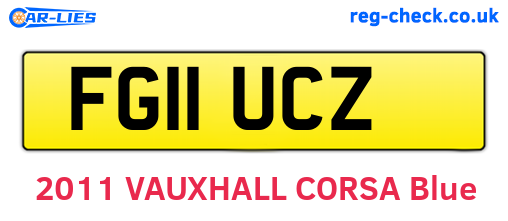 FG11UCZ are the vehicle registration plates.