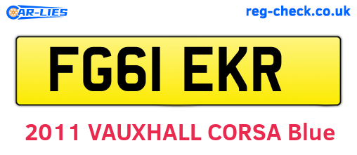 FG61EKR are the vehicle registration plates.