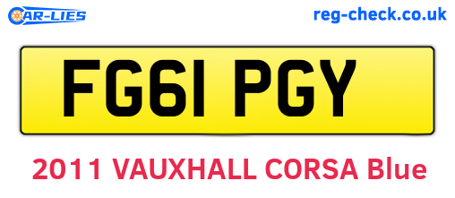 FG61PGY are the vehicle registration plates.