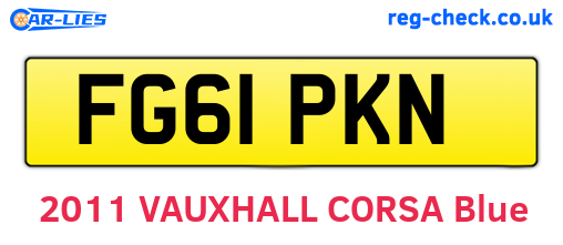 FG61PKN are the vehicle registration plates.