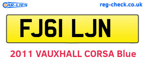 FJ61LJN are the vehicle registration plates.