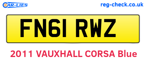 FN61RWZ are the vehicle registration plates.