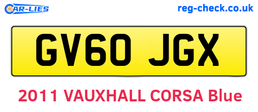 GV60JGX are the vehicle registration plates.