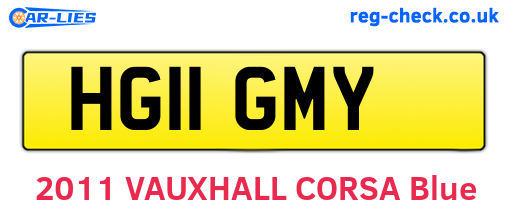 HG11GMY are the vehicle registration plates.