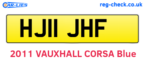 HJ11JHF are the vehicle registration plates.