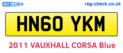 HN60YKM are the vehicle registration plates.