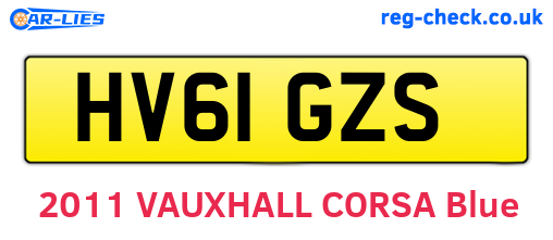 HV61GZS are the vehicle registration plates.