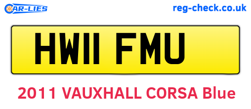 HW11FMU are the vehicle registration plates.