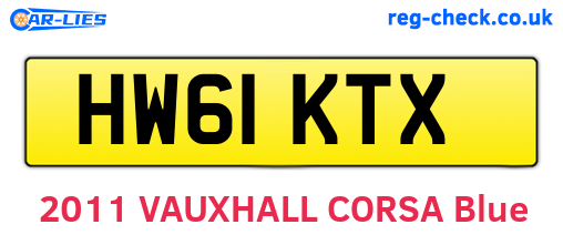 HW61KTX are the vehicle registration plates.