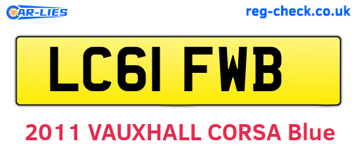 LC61FWB are the vehicle registration plates.