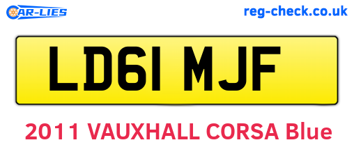 LD61MJF are the vehicle registration plates.