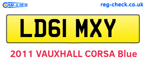 LD61MXY are the vehicle registration plates.