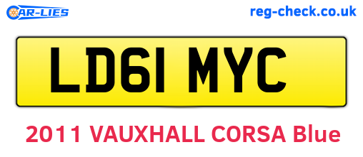 LD61MYC are the vehicle registration plates.