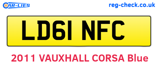 LD61NFC are the vehicle registration plates.