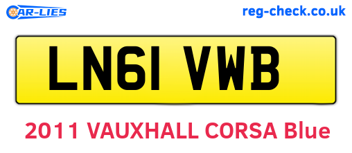 LN61VWB are the vehicle registration plates.