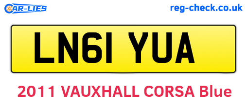 LN61YUA are the vehicle registration plates.