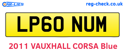 LP60NUM are the vehicle registration plates.