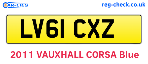 LV61CXZ are the vehicle registration plates.