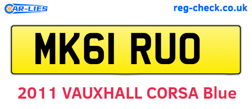 MK61RUO are the vehicle registration plates.