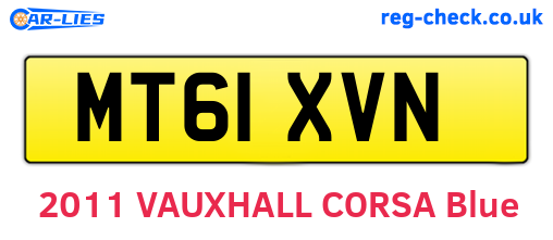 MT61XVN are the vehicle registration plates.