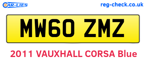MW60ZMZ are the vehicle registration plates.