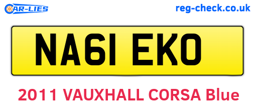 NA61EKO are the vehicle registration plates.