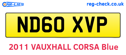 ND60XVP are the vehicle registration plates.