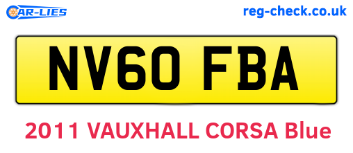 NV60FBA are the vehicle registration plates.