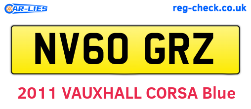 NV60GRZ are the vehicle registration plates.