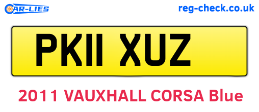 PK11XUZ are the vehicle registration plates.