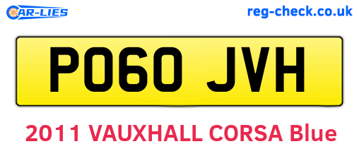 PO60JVH are the vehicle registration plates.