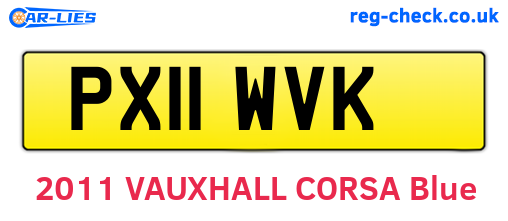 PX11WVK are the vehicle registration plates.