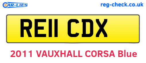 RE11CDX are the vehicle registration plates.