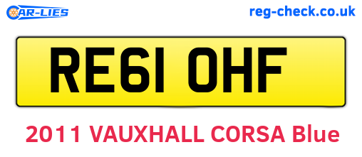 RE61OHF are the vehicle registration plates.