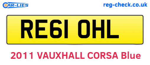 RE61OHL are the vehicle registration plates.