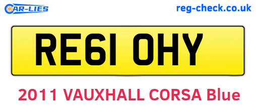 RE61OHY are the vehicle registration plates.